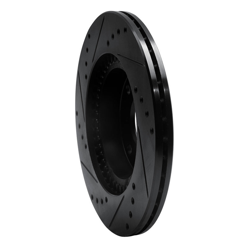 R1 87-90 Acura Legend Front Right Drilled & Slotted Black Brake Rotor