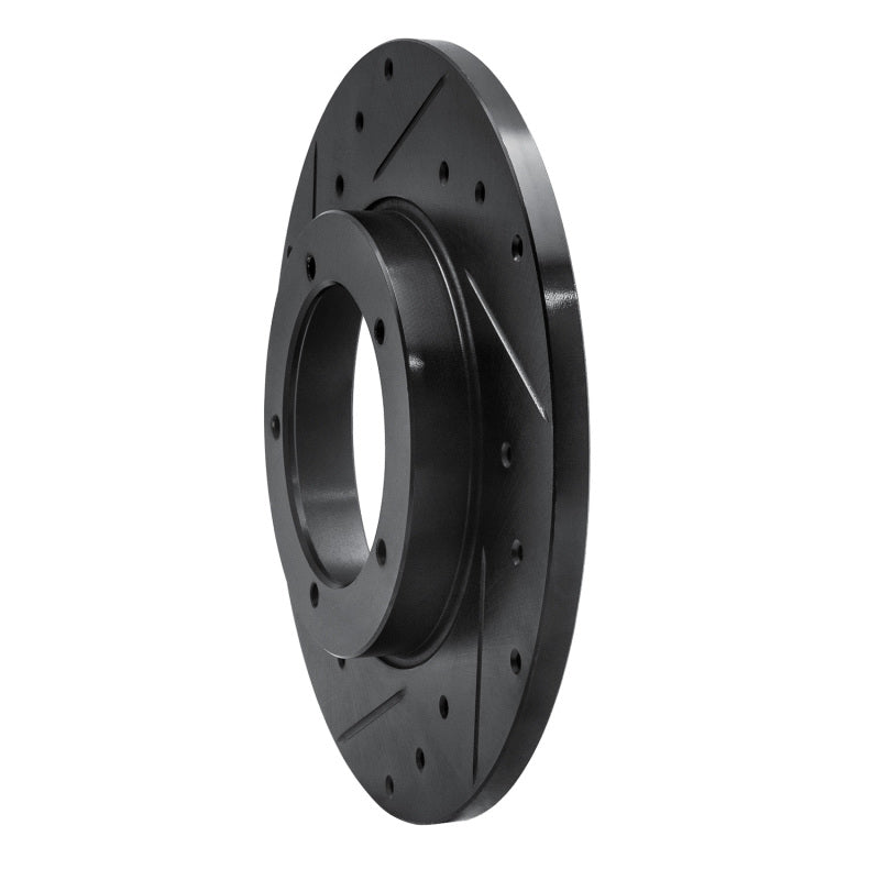 R1 65-76 Porsche 911 Front Left Drilled & Slotted Black Brake Rotor