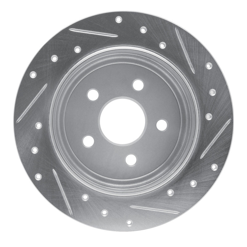 R1 88-95 Chrysler Daytona Rear Left Drilled & Slotted Silver Brake Rotor