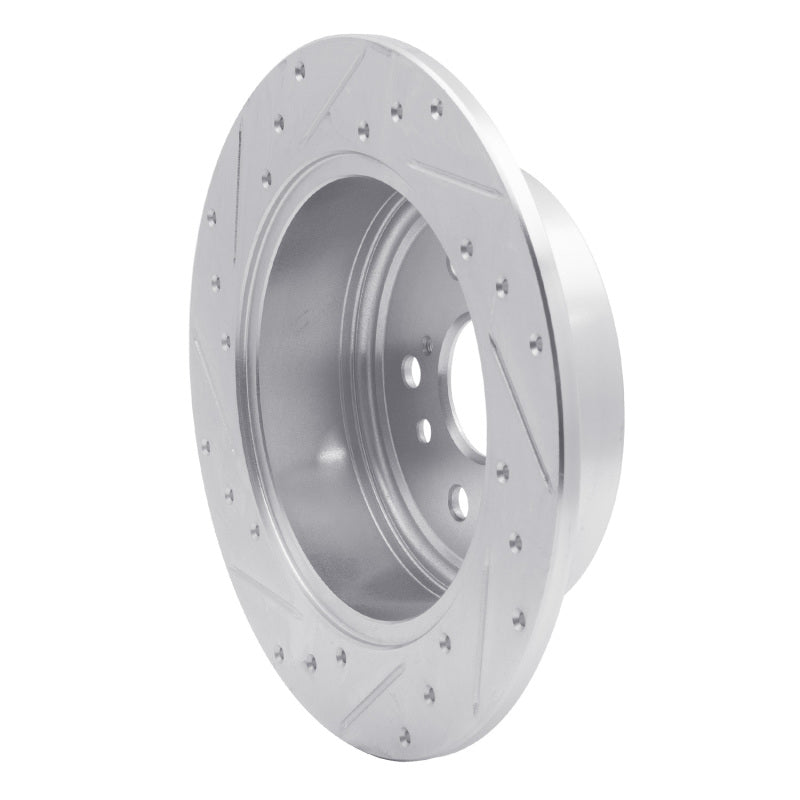 R1 08-13 Toyota Highlander Rear Right Drilled & Slotted Silver Brake Rotor