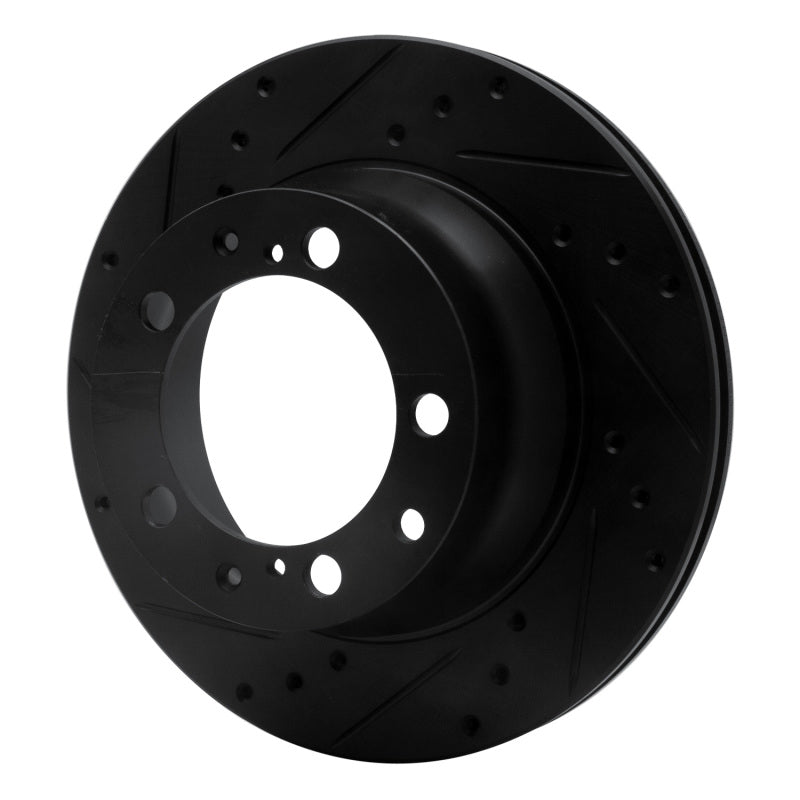 R1 87-97 Porsche 944 Except Turbo Rear Left Drilled & Slotted Black Brake Rotor