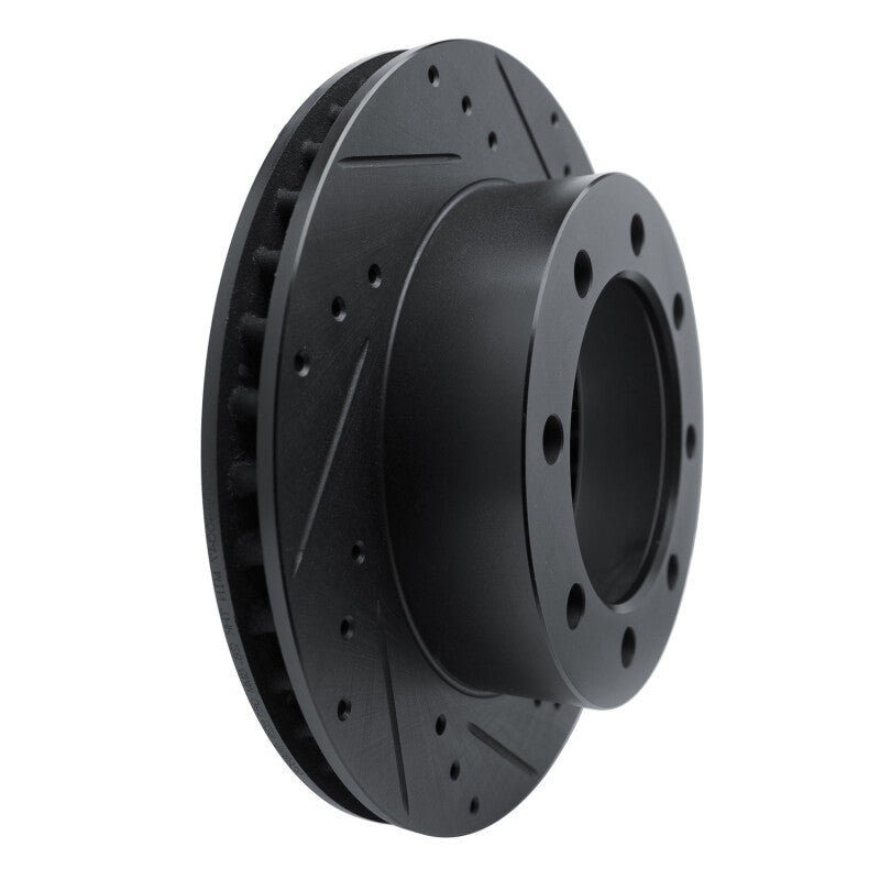 R1 80-93 Dodge W200 Front Right Drilled & Slotted Black Brake Rotor