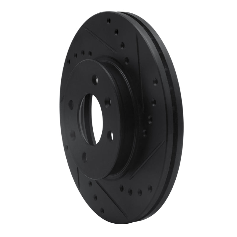 R1 12-25 Dodge Attitude (Mexico) Front Right Drilled & Slotted Black Brake Rotor