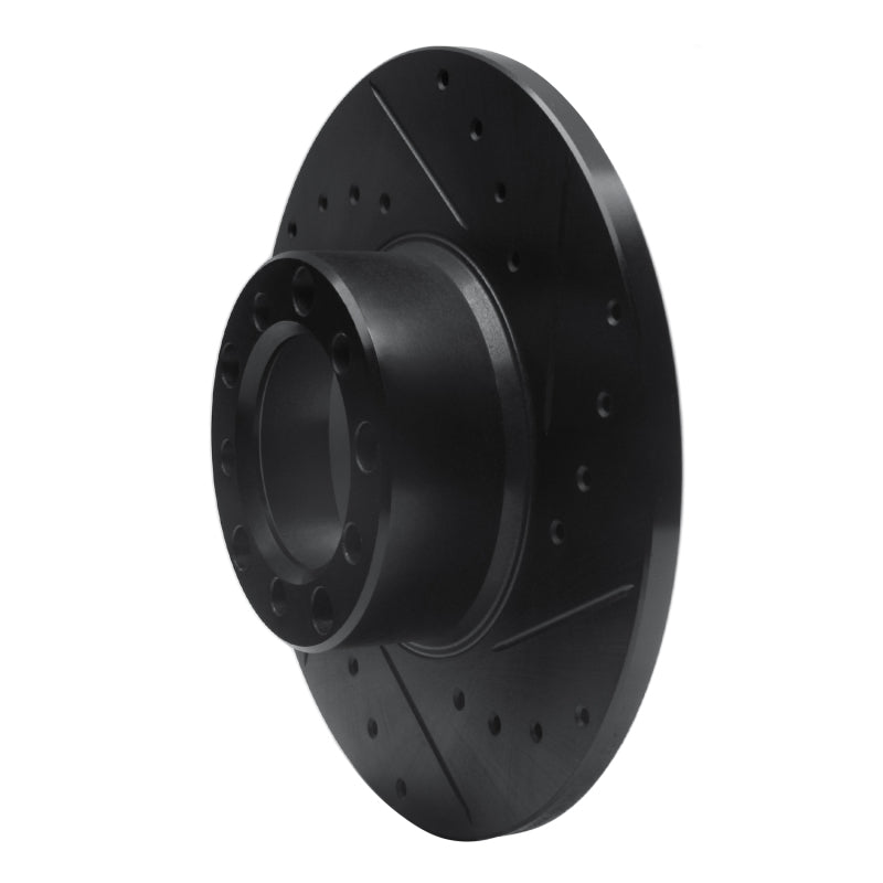 R1 73-85 Mercedes-Benz 230 Front Right Drilled & Slotted Black Brake Rotor