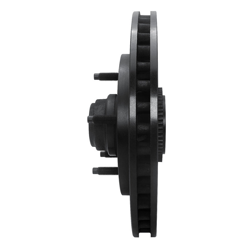 R1 97-00 Ford Expedition Front Right Drilled & Slotted Black Brake Rotor