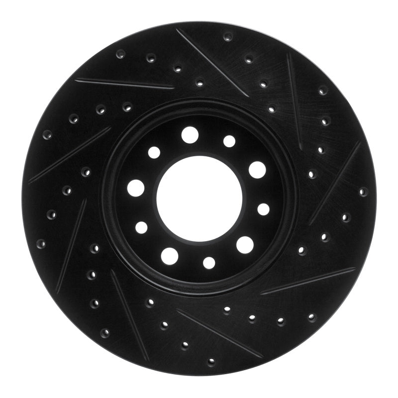 R1 99-03 Ford Windstar Front Left Drilled & Slotted Black Brake Rotor