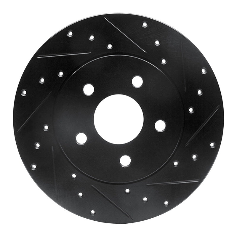 R1 01-08 Ford Mondeo (Mexico) Rear Right Drilled & Slotted Black Brake Rotor
