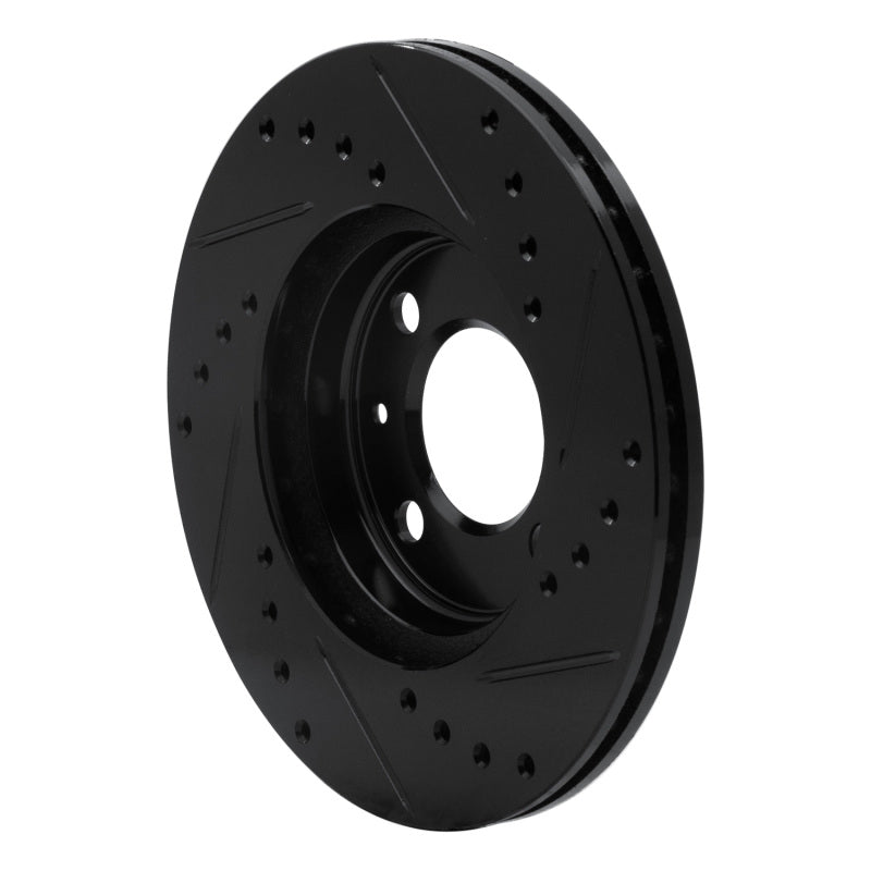 R1 86-08 Volkswagen DERBY (Mexico) Front Left Drilled & Slotted Black Brake Rotor