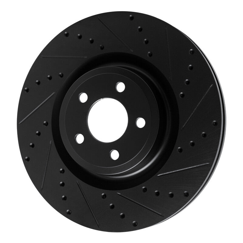 R1 20-25 Ford Explorer Front Right Drilled & Slotted Black Brake Rotor