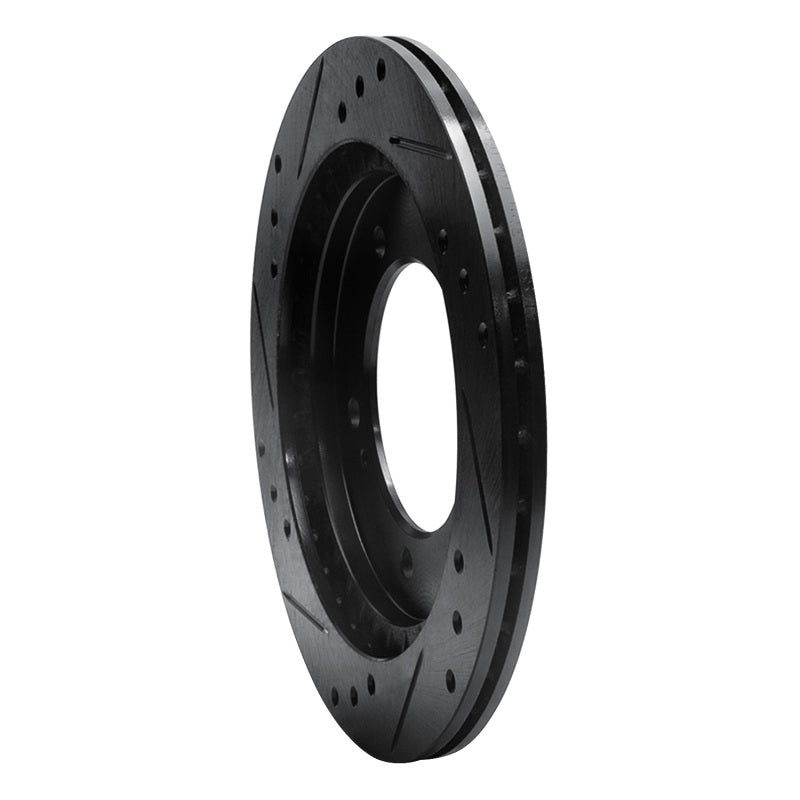 R1 99-04 Chevrolet Tracker Front Right Drilled & Slotted Black Brake Rotor