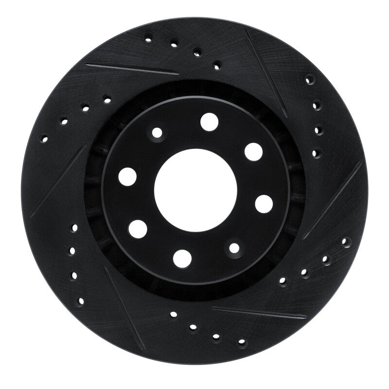 R1 04-17 Chevrolet AVEO5 Front Right Drilled & Slotted Black Brake Rotor