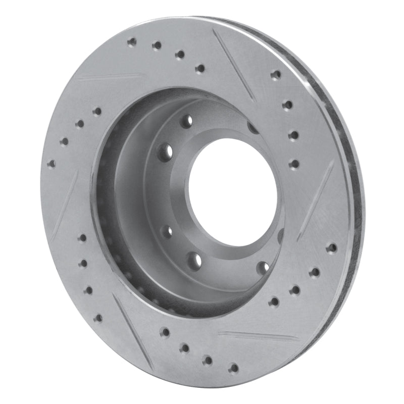 R1 86-88 Mazda RX-7 Front Left Drilled & Slotted Silver Brake Rotor