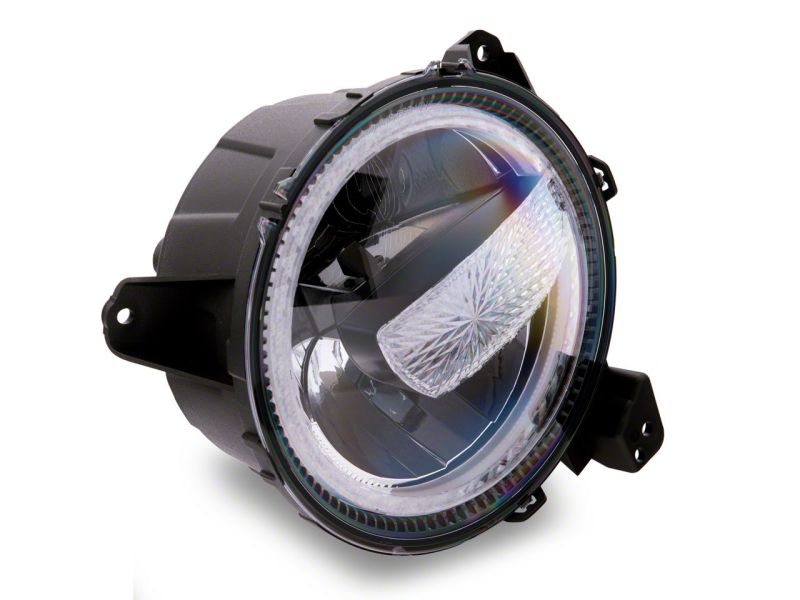Raxiom 18-23 Jeep Wrangler JL Axial Series 9-In LED Headlights- Black Housing (Clear Lens)