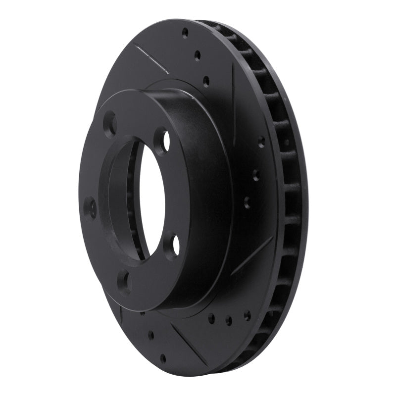 R1 76-93 Ford F-150 4WD Front Right Drilled & Slotted Black Brake Rotor
