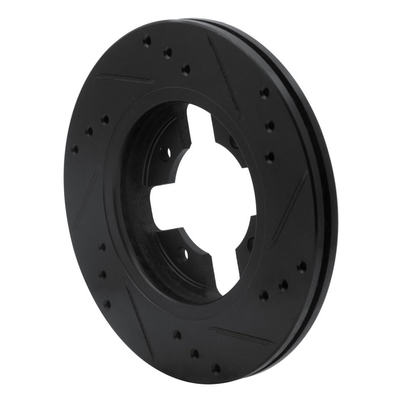 R1 84-86 Nissan 300ZX Front Left Drilled & Slotted Black Brake Rotor