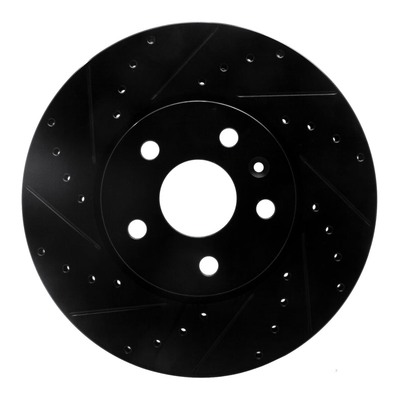 R1 10-25 Buick Allure Front Left Drilled & Slotted Black Brake Rotor