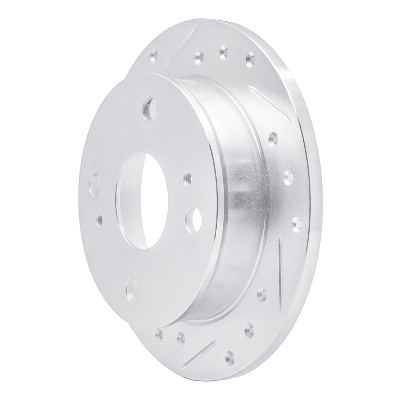 R1 85-87 Toyota Corolla (US/Canada) Rear Left Drilled & Slotted Silver Brake Rotor