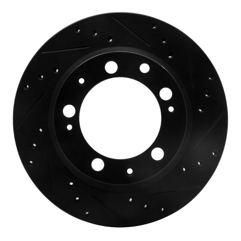 R1 77-88 Porsche 924 Rear Right Drilled & Slotted Black Brake Rotor