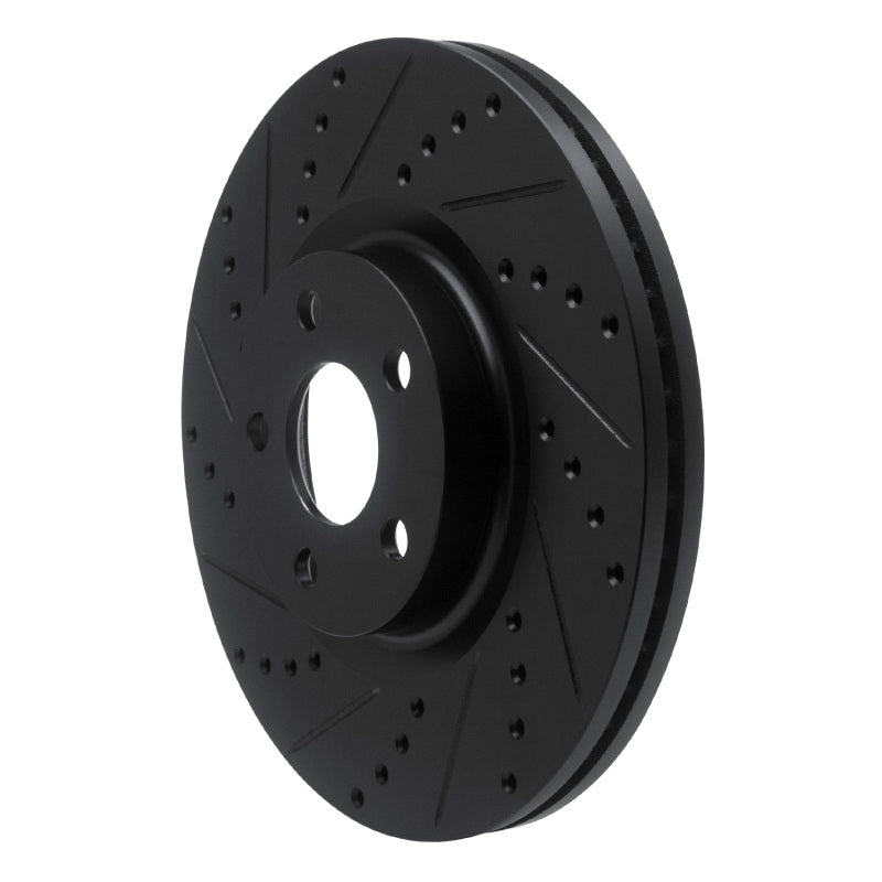 R1 17-20 Lincoln MKZ Front Left Drilled & Slotted Black Brake Rotor