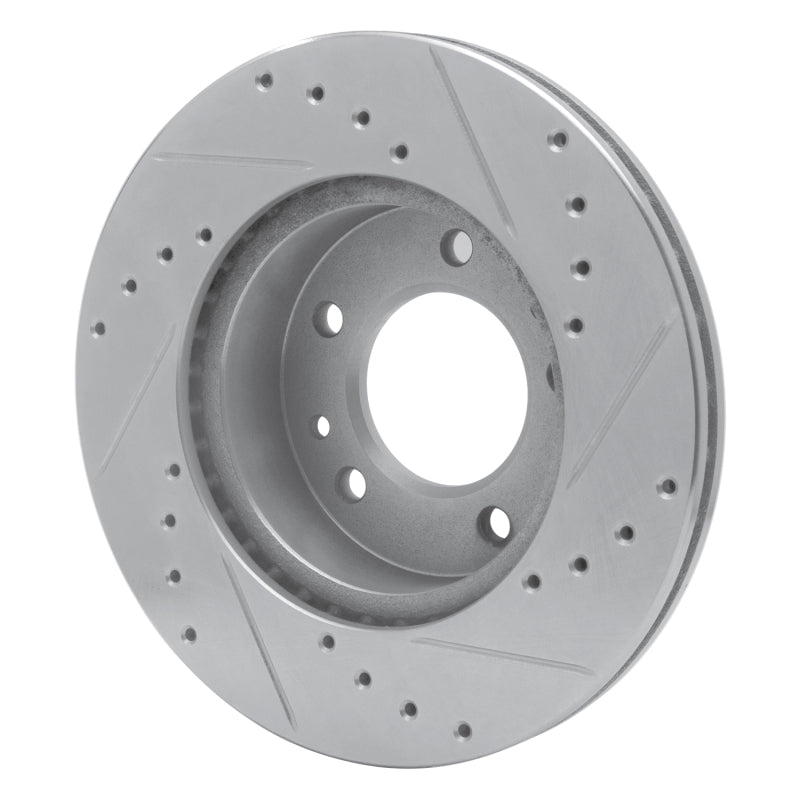 R1 86-91 Mazda RX-7 Front Left Drilled & Slotted Silver Brake Rotor