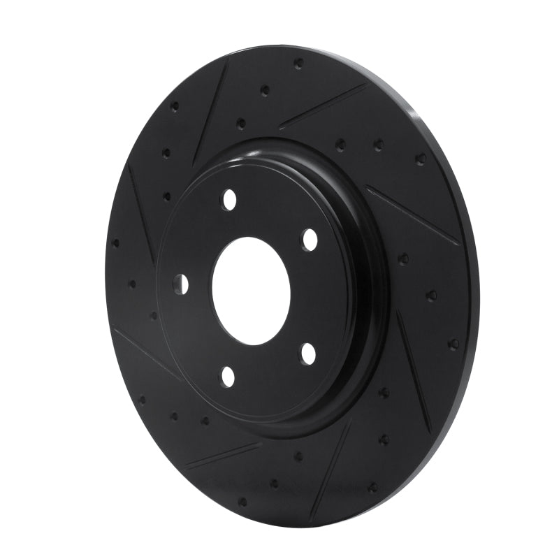R1 12-20 Chrysler Town & Country Rear Left Drilled & Slotted Black Brake Rotor