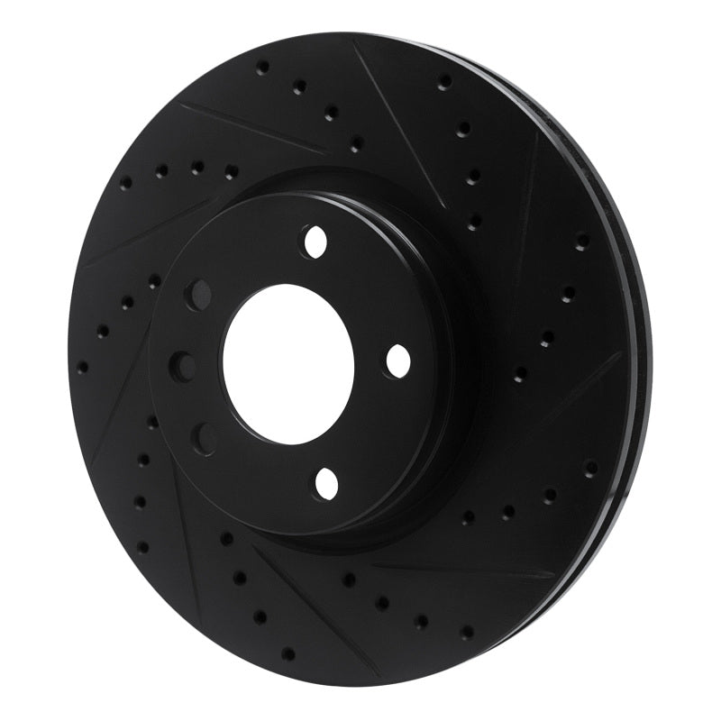 R1 97-01 Cadillac CATERA Front Right Drilled & Slotted Black Brake Rotor