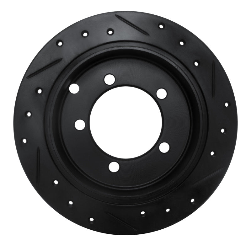 R1 97-04 Mitsubishi DIAMANTE Rear Left Drilled & Slotted Black Brake Rotor