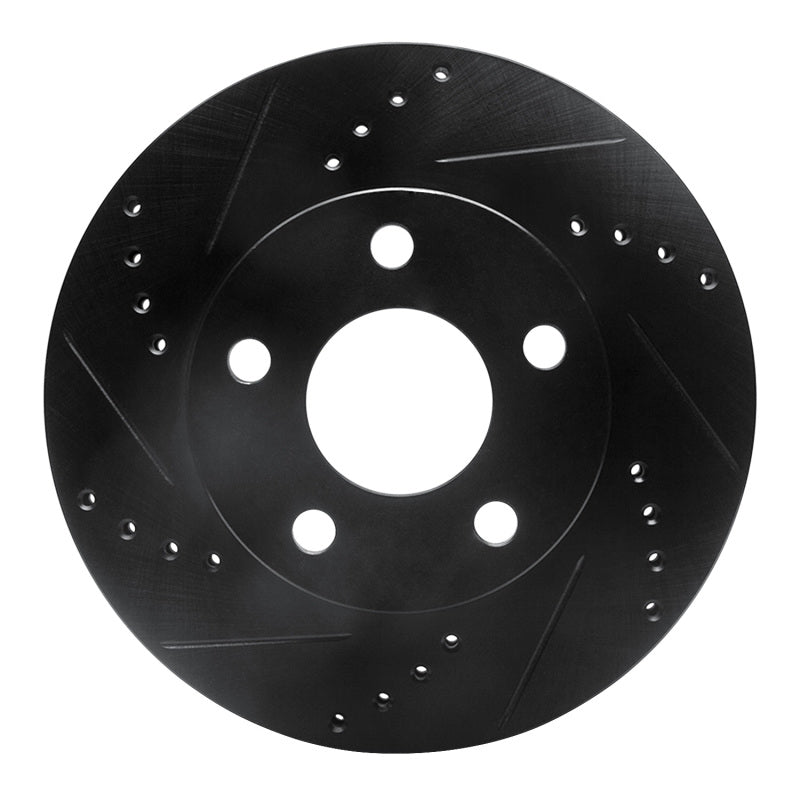 R1 97-05 Chevrolet Classic Front Left Drilled & Slotted Black Brake Rotor
