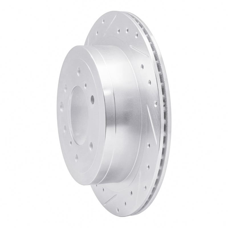 R1 08-14 Mitsubishi Montero Limited (Mexico) Rear Left Drilled & Slotted Silver Brake Rotor