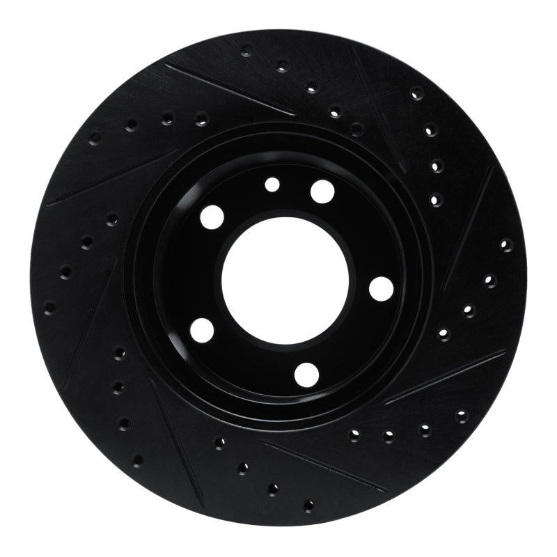 R1 82-89 BMW 635CSI Front Left Drilled & Slotted Black Brake Rotor