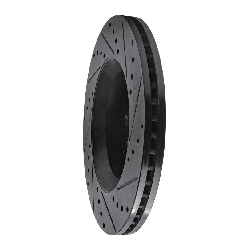 R1 2002-2018 Dodge Sprinter 2500 Rear Left Drilled & Slotted Black Brake Rotor
