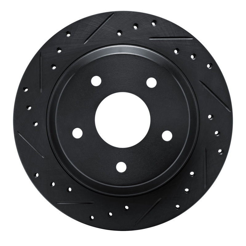 R1 84-87 Chevrolet Corvette Front Left Drilled & Slotted Black Brake Rotor