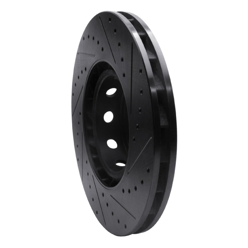 R1 00-03 BMW M5 Right Front Drilled & Slotted Black Brake Rotor