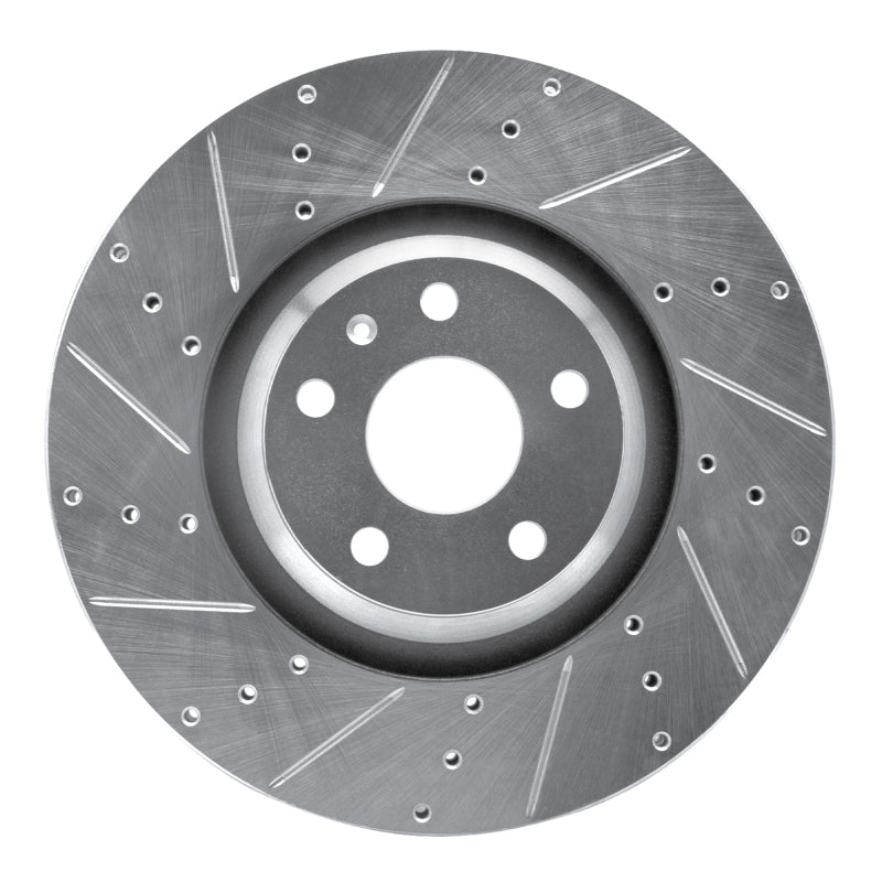 R1 12-15 Audi TTS Quattro Front Left Drilled & Slotted Silver Brake Rotor