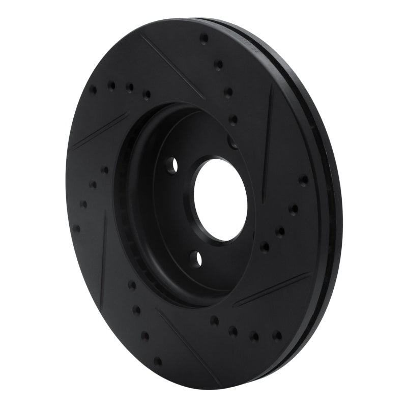 R1 05-12 Ford Focus Front Left Drilled & Slotted Black Brake Rotor