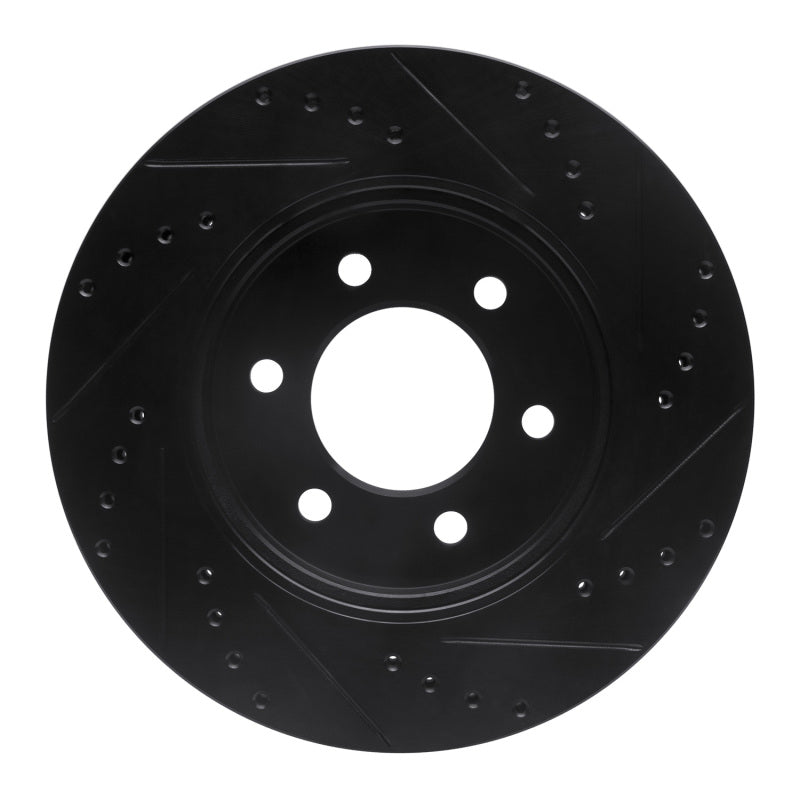 R1 02-06 Ford Expedition Front Left Drilled & Slotted Black Brake Rotor