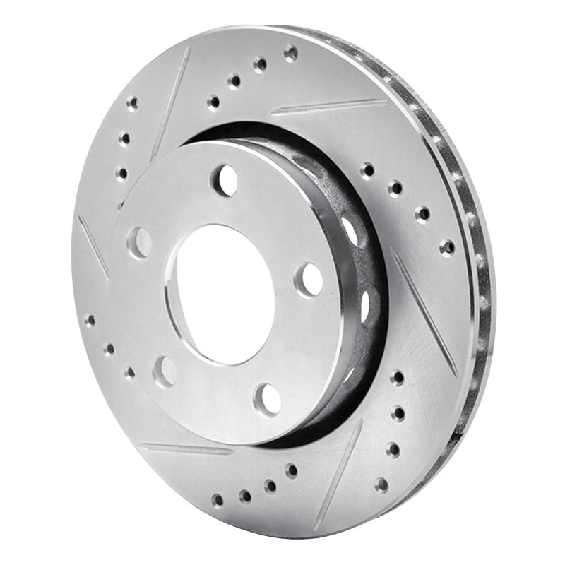 R1 00-02 Audi S4 Rear Left Drilled & Slotted Silver Brake Rotor