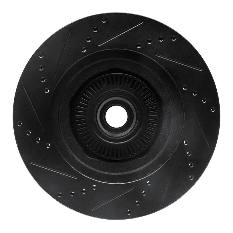R1 01-05 Ford Explorer Sport Front Right Drilled & Slotted Black Brake Rotor