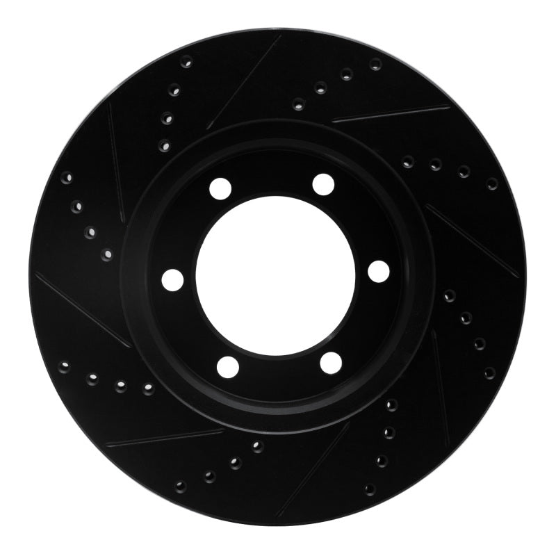 R1 00-07 Toyota SEQUOIA Front Right Drilled & Slotted Black Brake Rotor