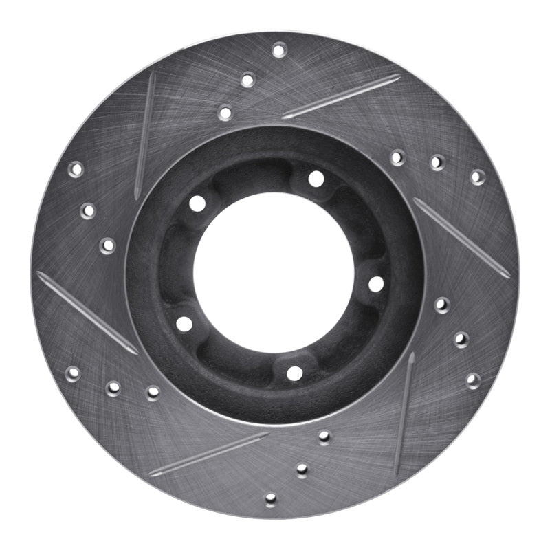 R1 95-04 Toyota Tacoma Front Right Drilled & Slotted Silver Brake Rotor