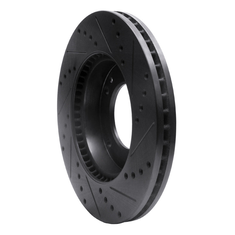 R1 2007-2009 Kia Sorento Front Left Drilled & Slotted Black Brake Rotor