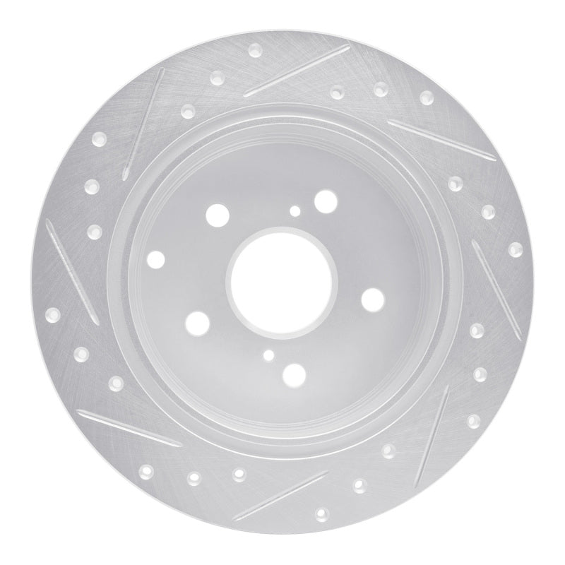 R1 12-20 Toyota Prius V Rear Right Drilled & Slotted Silver Brake Rotor