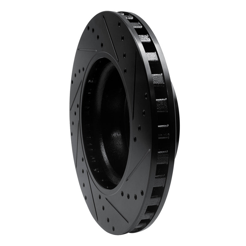 R1 05-06 Pontiac GTO Front Left Drilled & Slotted Black Brake Rotor