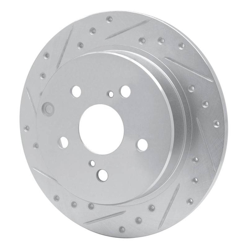 R1 12-20 Toyota Mirai Rear Left Drilled & Slotted Silver Brake Rotor