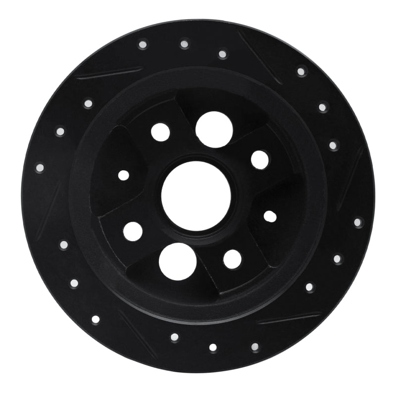R1 86-89 Acura Integra Rear Left Drilled & Slotted Black Brake Rotor