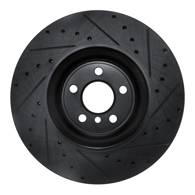 R1 16-25 BMW 430I Rear Left Drilled & Slotted Black Brake Rotor