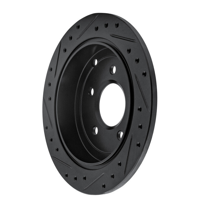 R1 01-07 Buick Rendezvous Rear Right Drilled & Slotted Black Brake Rotor