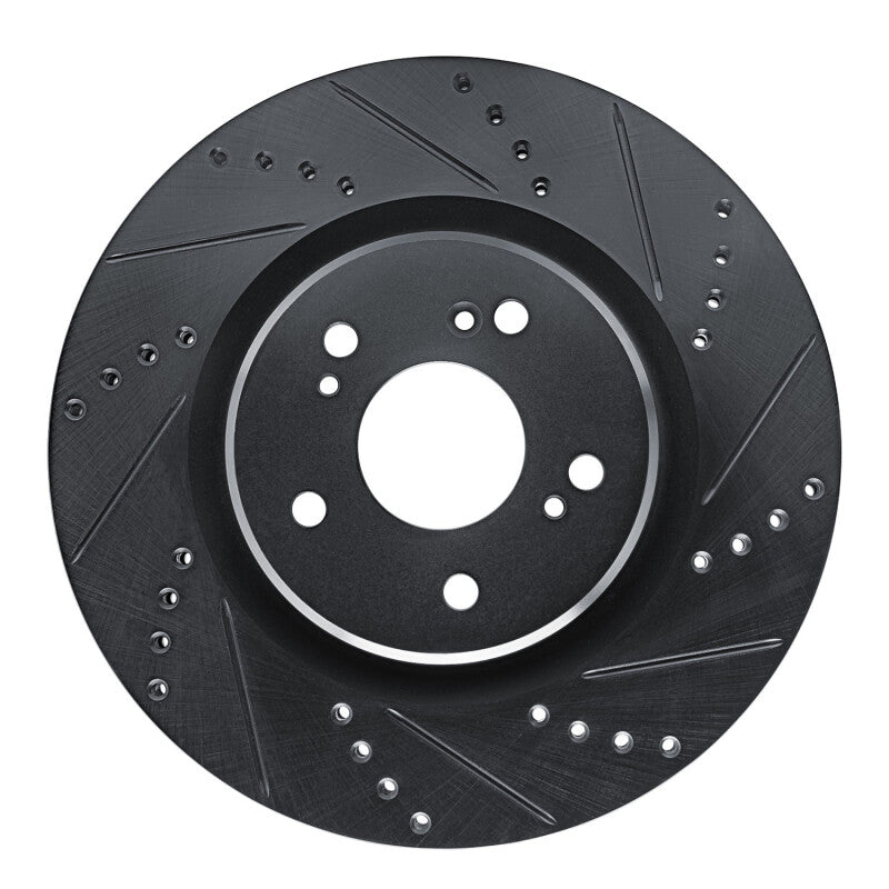 R1 19-25 Acura RDX Front Right Drilled & Slotted Black Brake Rotor