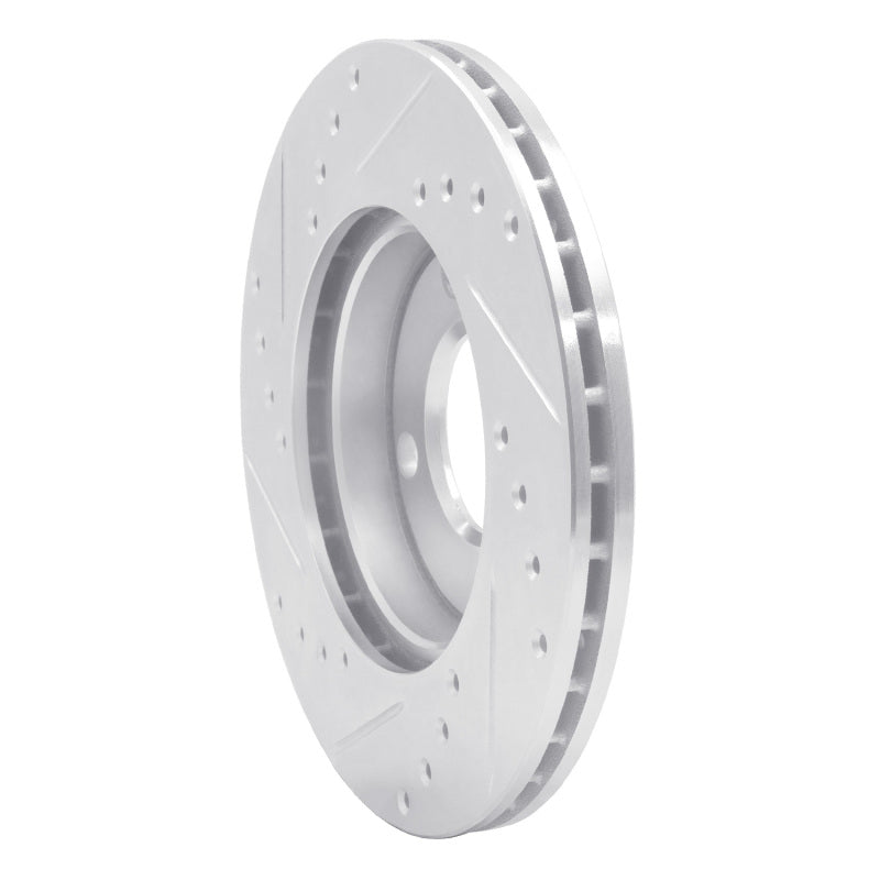 R1 84-87 Audi Coupe Front Right Drilled & Slotted Silver Brake Rotor