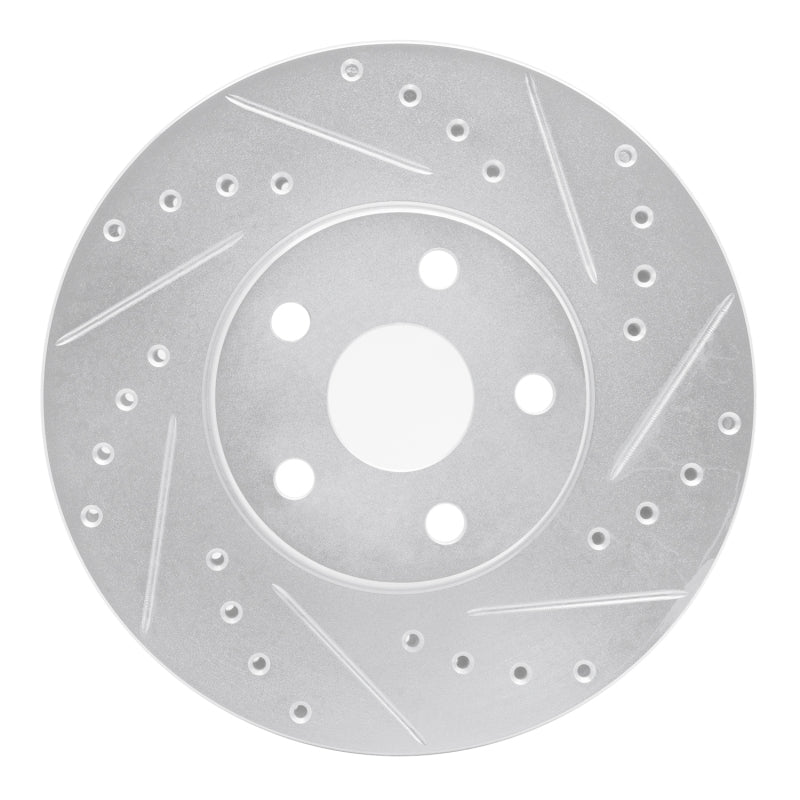 R1 87-91 Lexus ES250 Front Right Drilled & Slotted Silver Brake Rotor